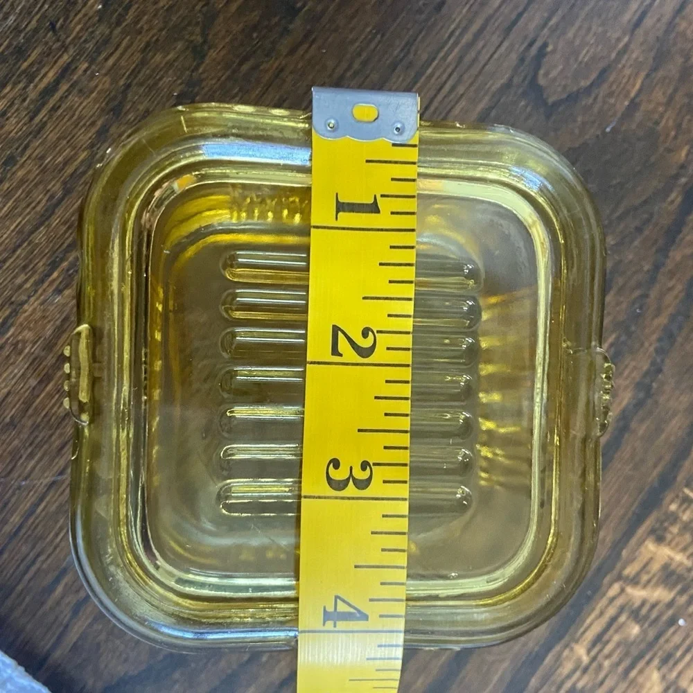 Vintage Federal Depression Glass Refrigerator Box Yellow